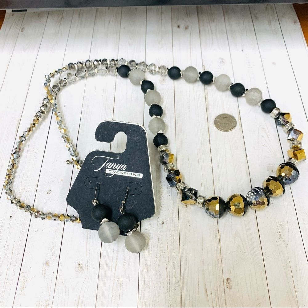 Tanya Creations Beaded Necklace Earrings Set‎